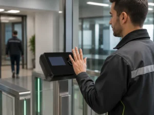 Huellero digital, reconocimiento facial y TPALM-10000 conectados a Timesoft